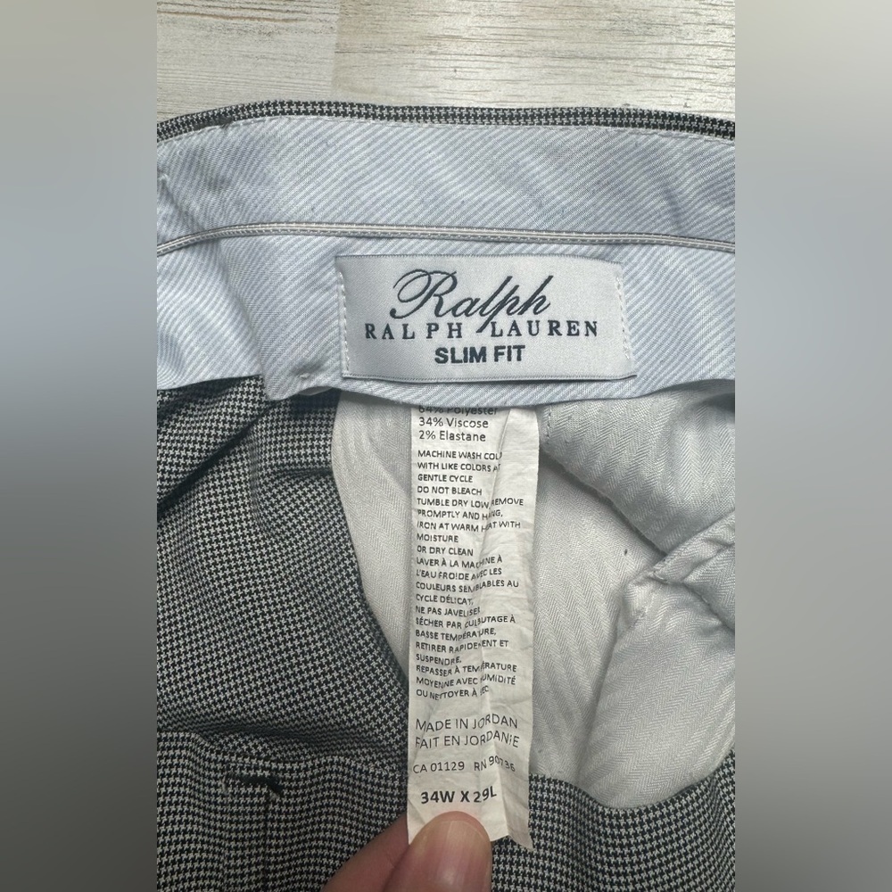 Ralph Ralph Lauren Slim Fit Mens Dress Pants Gray 34x29 - Picture 7 of 10